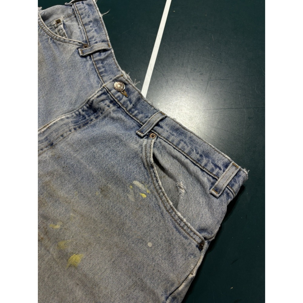 Vtg 90s Levi's 560 Orange Tab Jean Shorts Size 34 Distressed Cut Off Denim USA - Picture 5 of 16